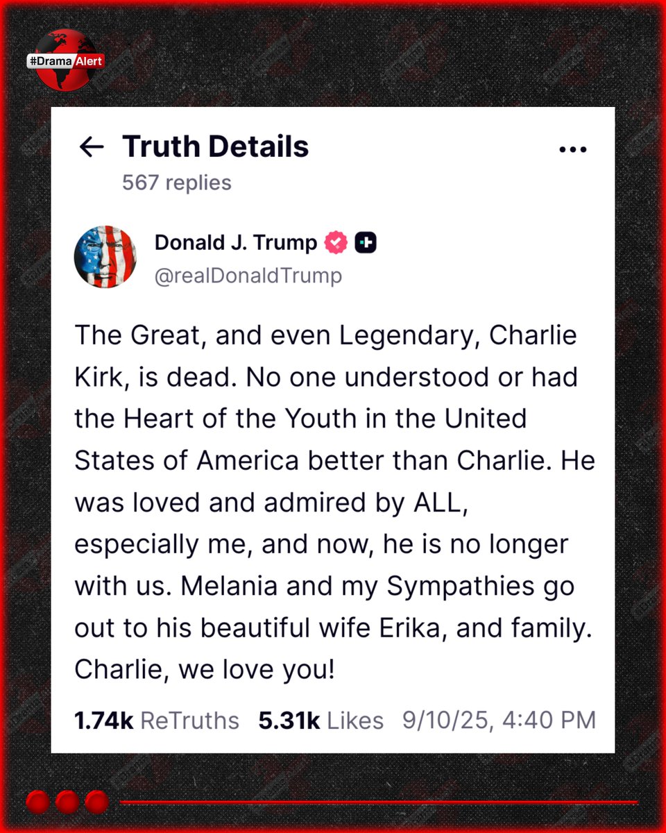 Charlie Kirk has passed away... President Trump has confirmed his death.

RIP. 💔🕊️