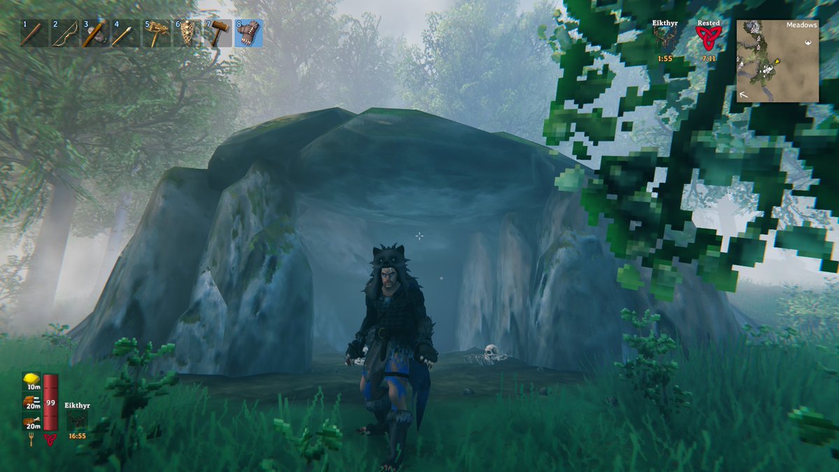 In the middle of a Valheim run for a video rn and just found this beautiful troll cave by the coast in meadows. Love it!