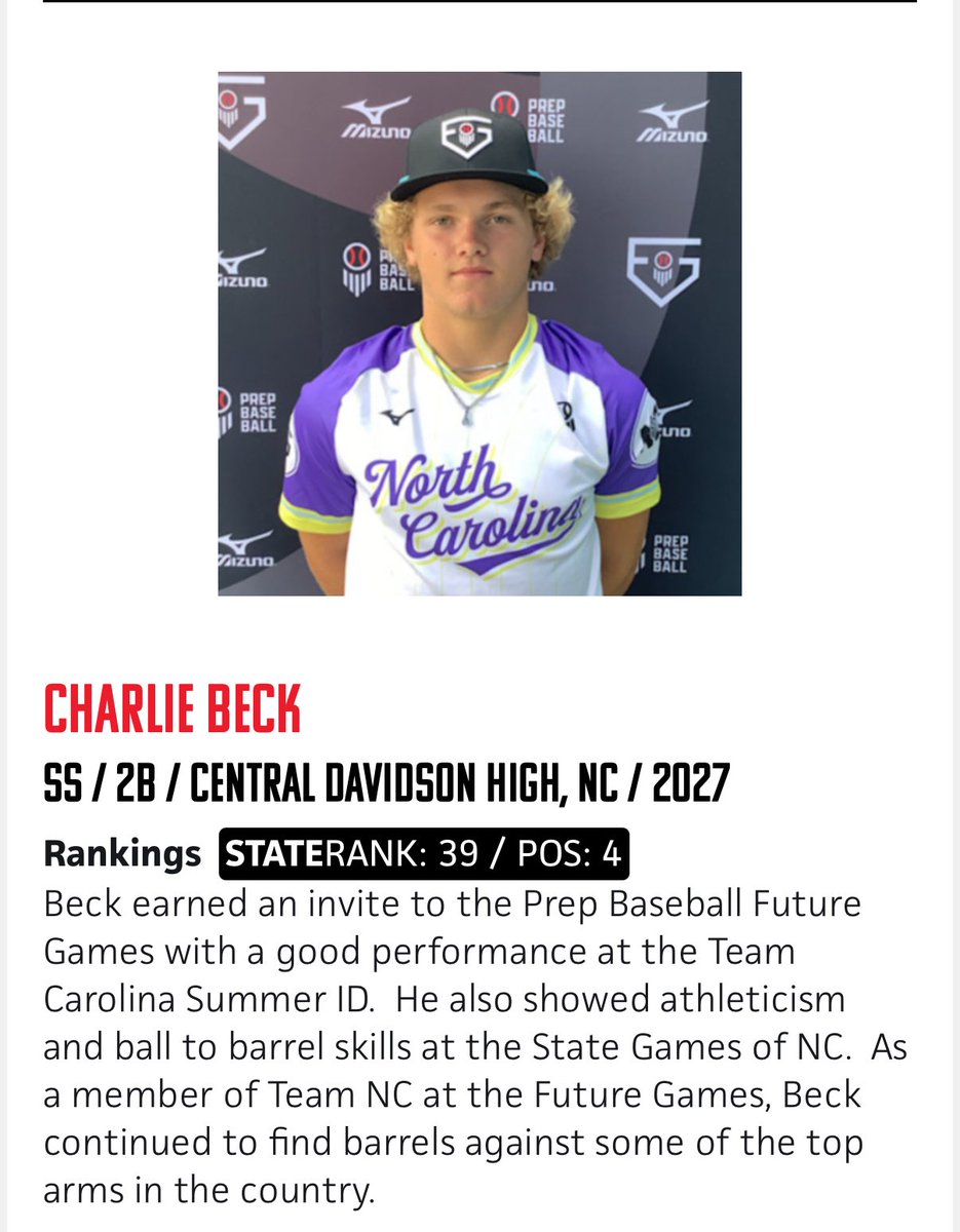 Thank you! <a href="/PrepBaseballNC/">Prep Baseball North Carolina</a>