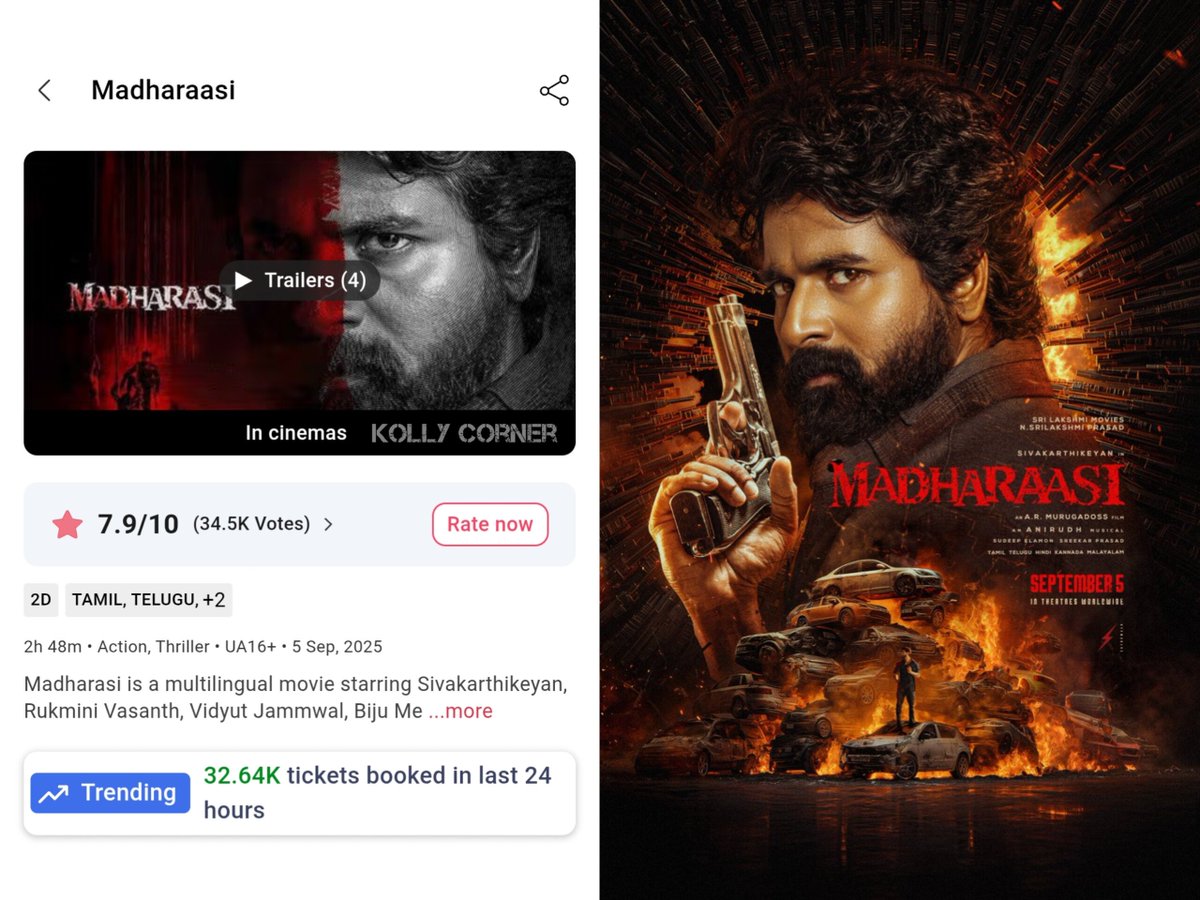 kollycorner's tweet image. #Madharaasi — Good Hold In Weekdays 👍

#SivaKarthikeyan #Anirudh