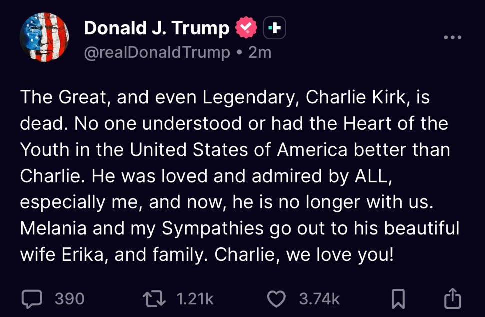 Vivek G. Ramaswamy - Commentary News (@vivekrammaswamy) on Twitter photo Today is a deeply tragic day. The political violence tearing through this country has reached a terrifying level. Charlie believed in discourse—even inviting those who disagreed with him to speak. Taking him from his family is a devastating loss. Condolences to his family. Today is a deeply tragic day. The political violence tearing through this country has reached a terrifying level. Charlie believed in discourse—even inviting those who disagreed with him to speak. Taking him from his family is a devastating loss. Condolences to his family.