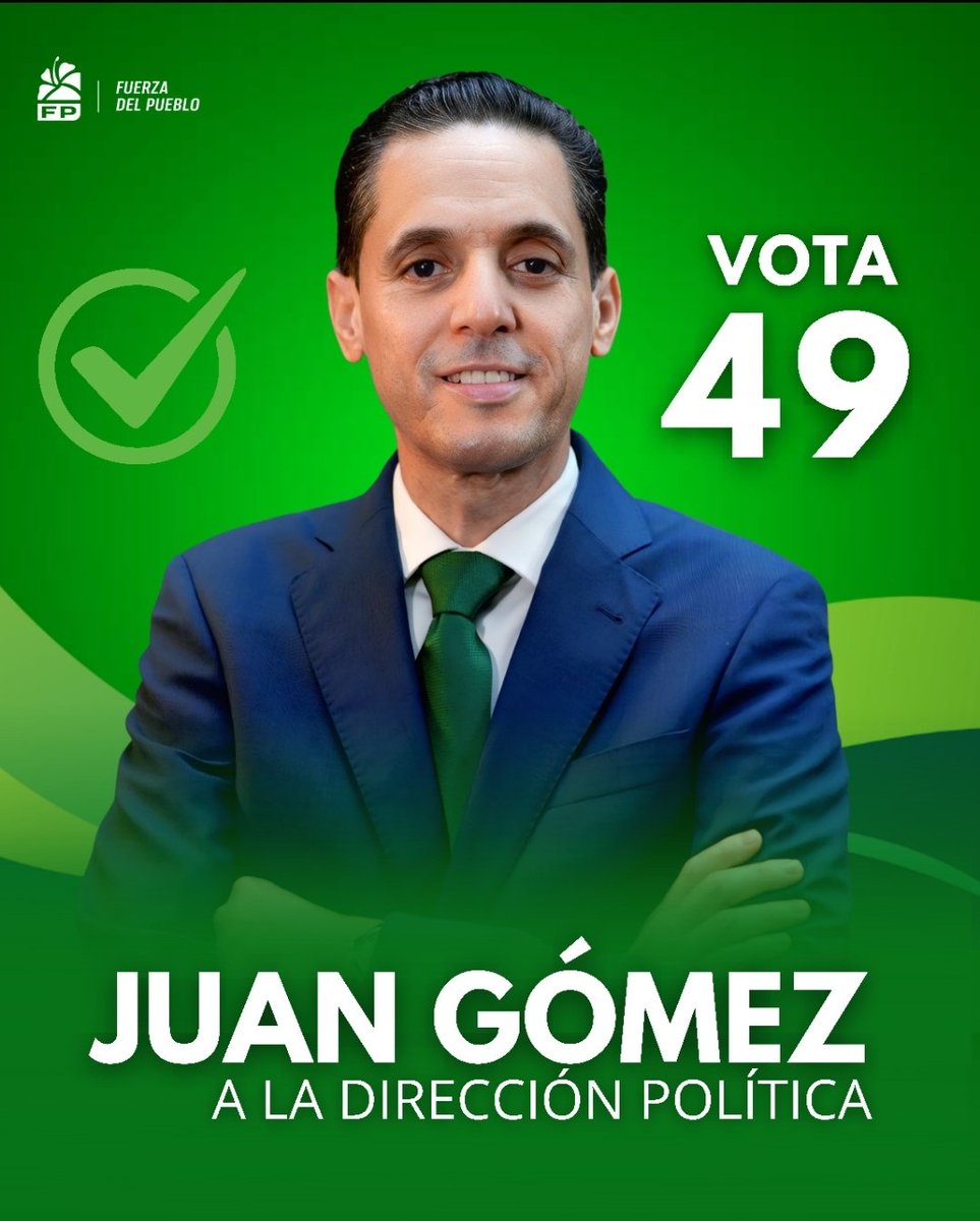 Aspiro a la Dirección Política con el firme compromiso de aportar mi experiencia, mi lealtad al presidente Leonel Fernández y mi dedicación a la construcción colectiva de esta organización que crece cada día.

👉 Vota 49 #FuerzaDelPueblo #DirecciónPolítica #JuanGomez