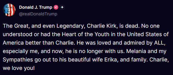 wakeupusa's tweet photo. RIP Charlie Kirk https://t.co/uYC6hVMREi
