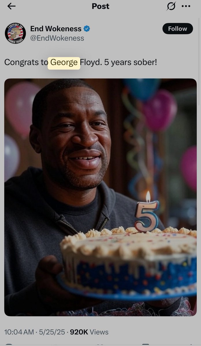 Finalbossjimmy's tweet photo. They still making jokes about George Floyd’s death 5 years later https://t.co/ATSwbAx3Bl