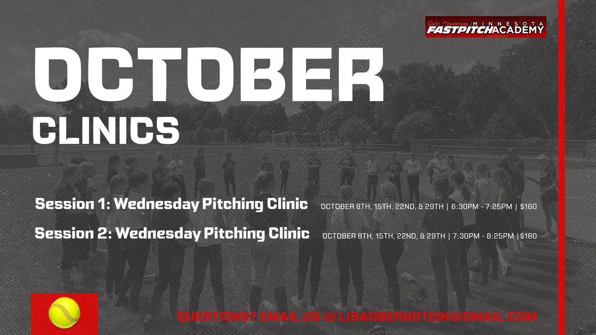 MinnesotaFA's tweet image. Don't miss out on an opportunity to grow‼️

We require everyone to provide their own catcher.
- - 𝑩𝑼𝑻 - -
A long sleeve T-shirt is included in the cost! 😍

🔗minnesotafastpitchacademy.com/page/show/2560…