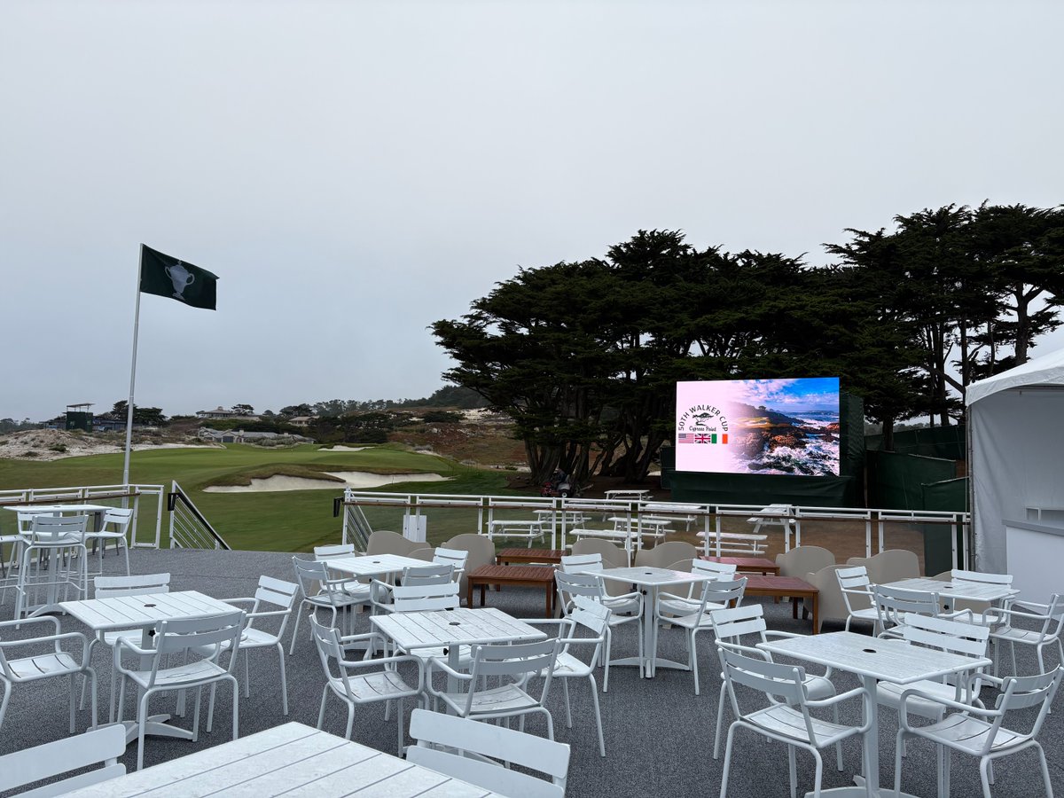 govisionxp's tweet photo. From the fairways of Cypress Point to screens across the nation — GoVision is proud to bring the Walker Cup to life on the big screen. Honored to be part of golf history at one of the world’s most iconic courses. 

@WalkerCup #WalkerCup2025 #GoVisionXP #ExperienceUnrivaled https://t.co/iVYry2RCH9