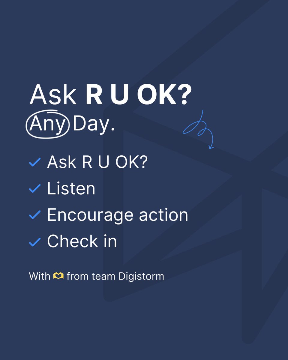 Life can be a rollercoaster of twists, turns and unexpected dips. We're big advocates of big questions that are as simple as R U OK? Whether it's a friend, colleague, family member or stranger. Take time to check in today and any day.