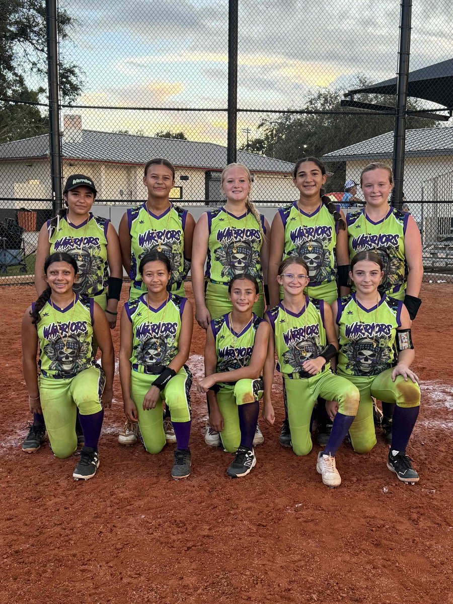 marianads2012's tweet photo. Warriors 1st 14u tourney and we came out on top! Batted .667 on the weekend, pitched 7 shutout innings in 2 games, 10Ks and only 1 walk! @ExtraInningSB @LegacyLegendsS1 @MVASoftball @SoftballDown @Softball_Home @SBRRetweets @GatorsSB @FSU_Softball https://t.co/h3isiwBWk4