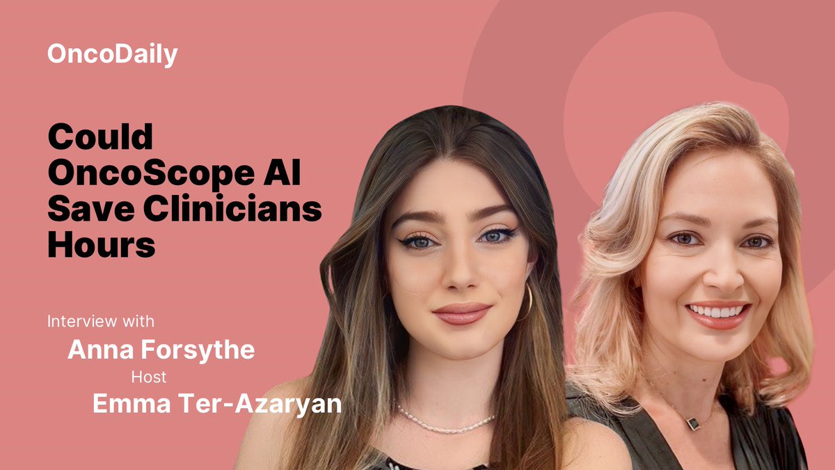 OncoDaily (@oncodaily) on Twitter photo Could OncoScope AI Save Clinicians Hours - and Spare Patients Side Effects?
In this episode of OncoDaily TV, host Emma Ter-Azaryan speaks with Anna Forsythe, CEO & Founder of Oncoscope-AI, to unpack how clinicians can cut through oncology’s data overload - FDA labels, Could OncoScope AI Save Clinicians Hours - and Spare Patients Side Effects?
In this episode of OncoDaily TV, host Emma Ter-Azaryan speaks with Anna Forsythe, CEO & Founder of Oncoscope-AI, to unpack how clinicians can cut through oncology’s data overload - FDA labels,