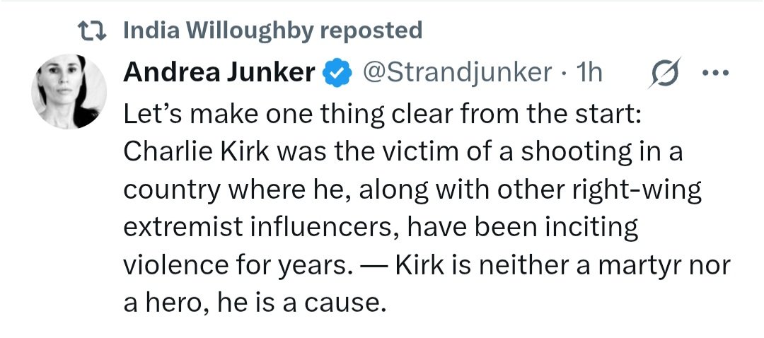 Gender Receipts (@genderreceipts) on Twitter photo So Charlie Kirk had it coming
<a href="/IndiaWilloughby/">India Willoughby</a> ?
You're total scum. A failure of a man. Beyond redemption. So Charlie Kirk had it coming
<a href="/IndiaWilloughby/">India Willoughby</a> ?
You're total scum. A failure of a man. Beyond redemption.