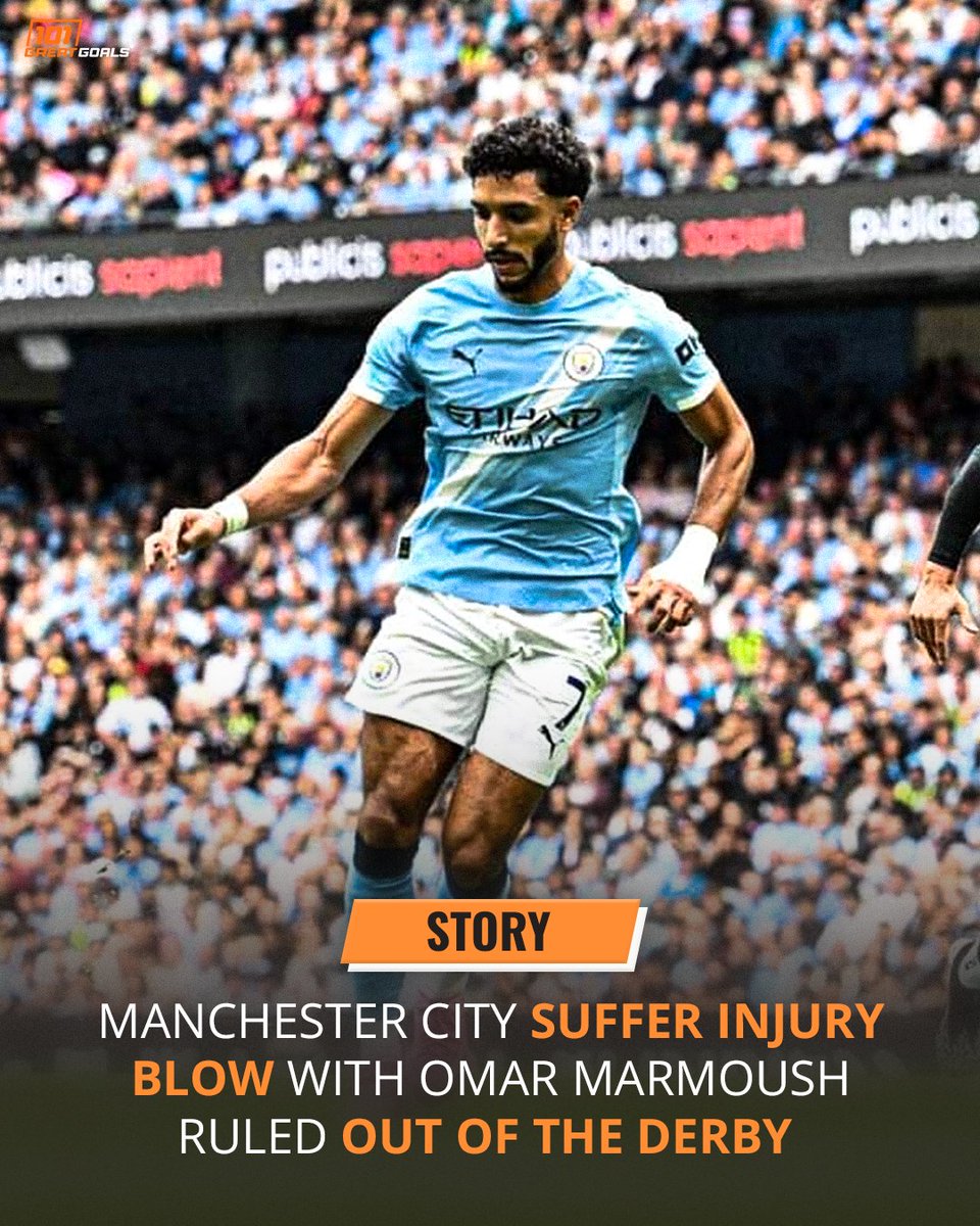 Manchester City forward Omar Marmoush has been ruled out of Sunday’s derby against Manchester United after suffering a knee injury on international duty 🩹❌