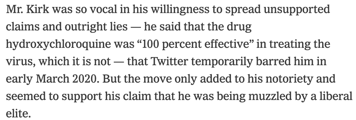 juliasteinberg's tweet image. Shameful from the NYT obit of Charlie Kirk