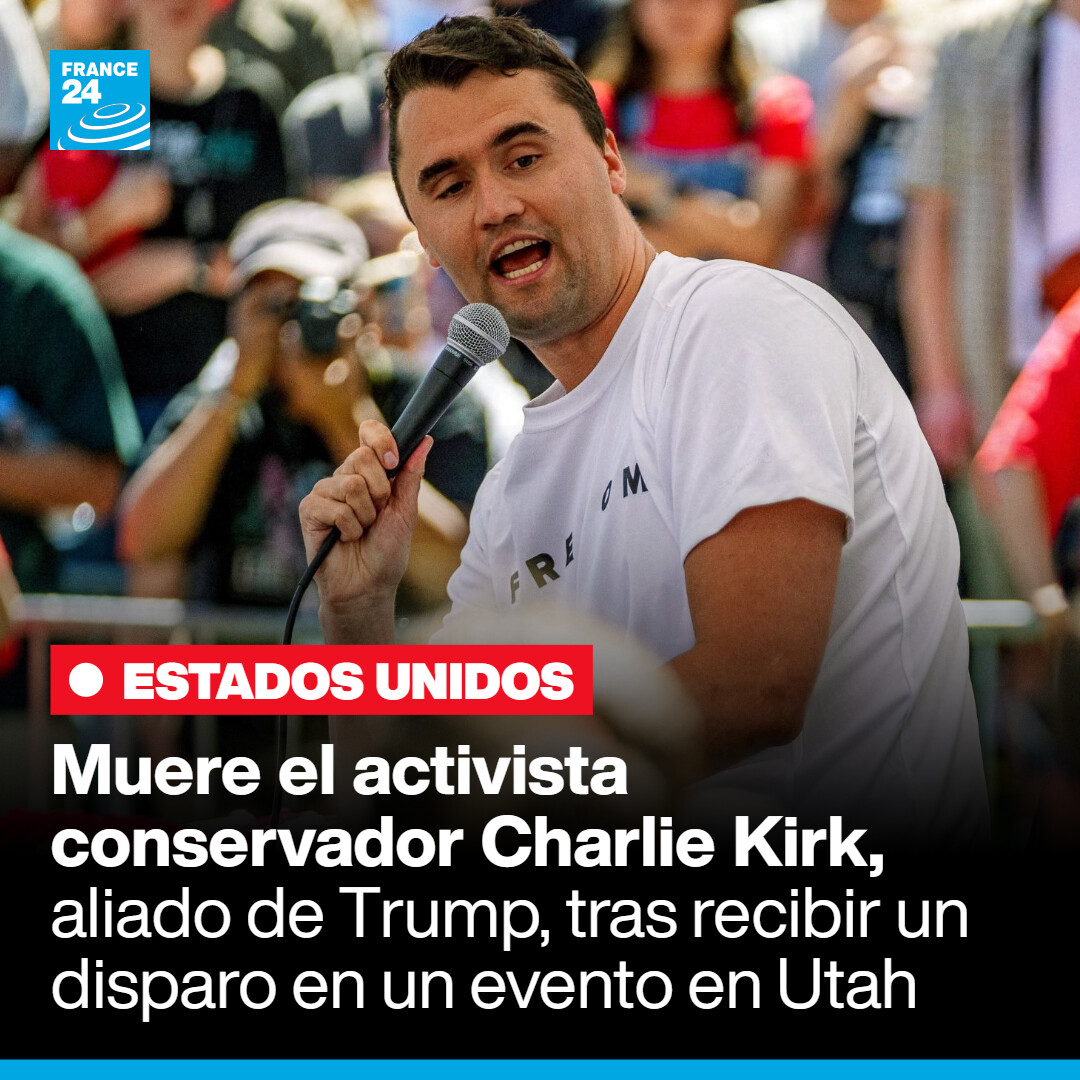 🔴 #CharlieKirk, activista conservador y aliado cercano del presidente #DonaldTrump, murió tras recibir un disparo mientras se dirigía a la multitud durante un evento en la Universidad del Valle de Utah ➡️ go.france24.com/c2e