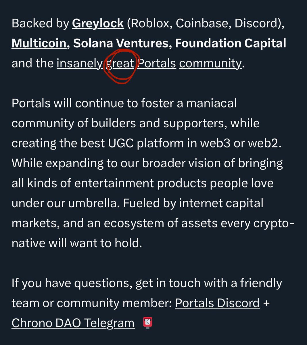 So apparently if you click the word GREAT in this thread… …you stay shiny.  Thank you, @_portals_ . Time for you to dominate web3