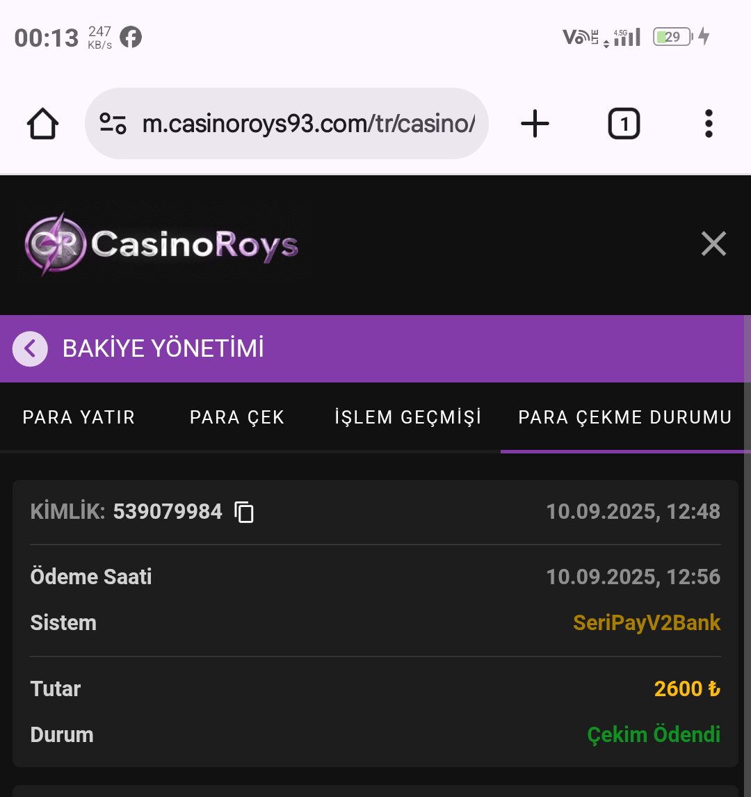 Çekim ödendi 

Ercomen 

@casin