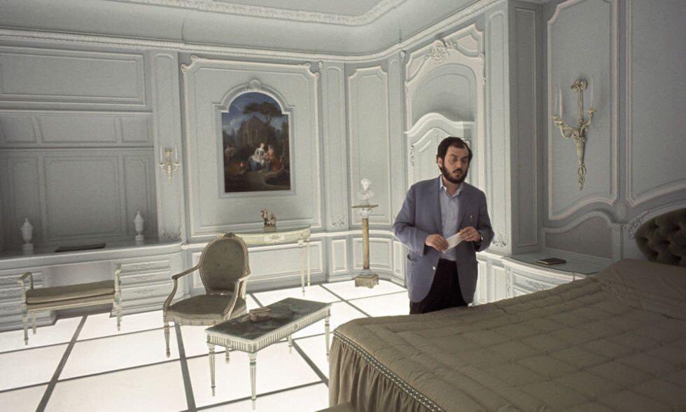 Stanley Kubrick on set of 2001: A Space Odyssey in 1968