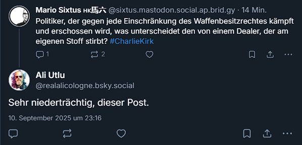 AliCologne's tweet photo. Ist das ekelhaft und niederträchtig. 

#CharlieKirk  #Sixtus https://t.co/KMC7ldvErJ