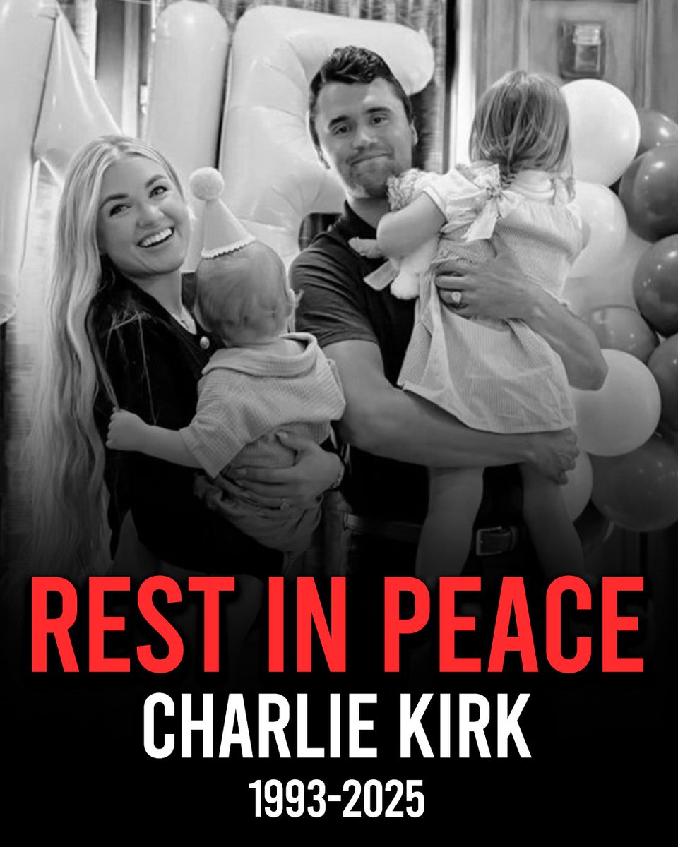 Charlie Kirk was murdered today at the age of 31. A devoted father, husband and Christian.

Prayers for his family in these difficult times.