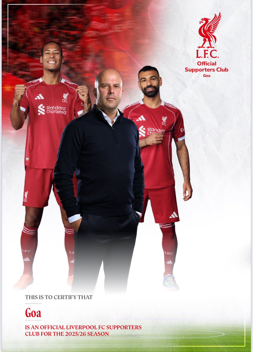 LFCGoa's tweet image. #OFFICIAL 🚨 We are proud to announce our confirmed status as an Official Liverpool Supporters Club for the 11th consecutive season! 

Here’s to many more seasons of memories, friendships and supporting LFC, side by side. 🔴

#LFC #OLSC #YNWA #LFCGoa #GoanKop #WeBringInTheNoise