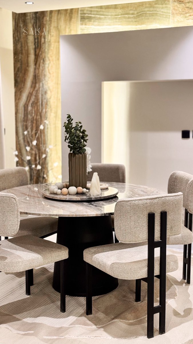 sa_design1's tweet photo. #تصميم طاولة طعام دائرية مناسبة للمساحات الصغيرة والمفتوحه 🌾 - #الرياض #الماجدية_ريزدنس https://t.co/HJBsnzz7B3