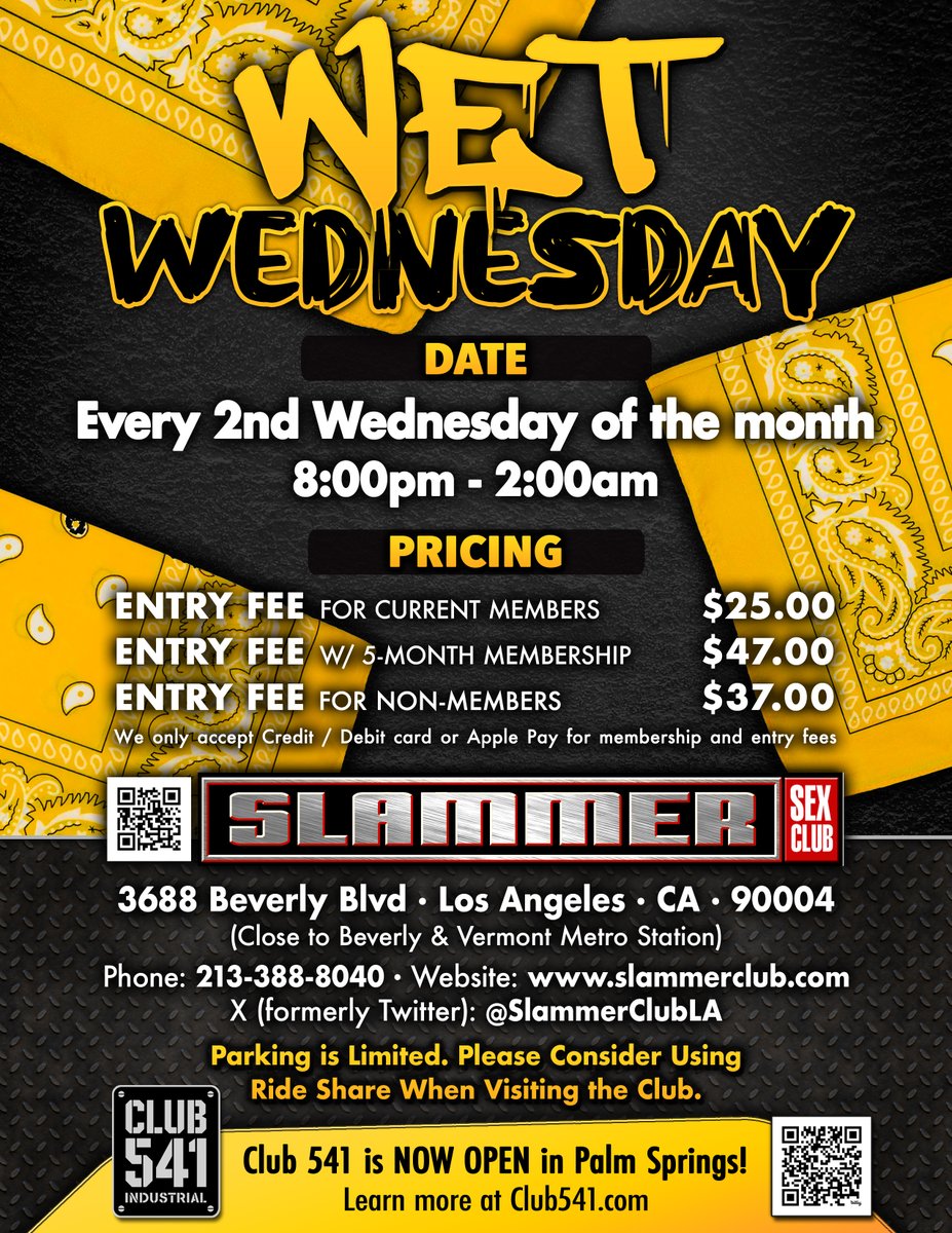 TONIGHT! Wet Wednesday returns on September 10, 2025, at 8 PM at Slammer Los Angeles, 3688 Beverly Blvd, Los Angeles, CA 90004. Who's going? <a href="/SlammerClubLA/">Slammer Club LA</a> <a href="/CLUB541PS/">CLUB541</a>
