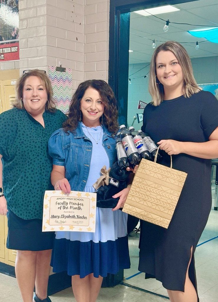 Congratulations to Mrs. Mary Elizabeth Koehn for being voted AHS August Teacher of the Month! You do such an amazing job! #pantherpride #brickbybrick