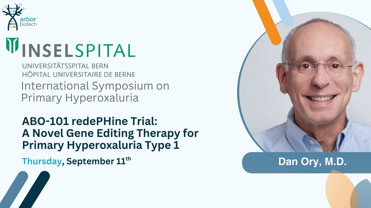 We’re excited to be sponsoring the International Symposium on Primary Hyperoxaluria, where Chief Medical Officer, Dan Ory will be sharing insight into our lead program, ABO-101.