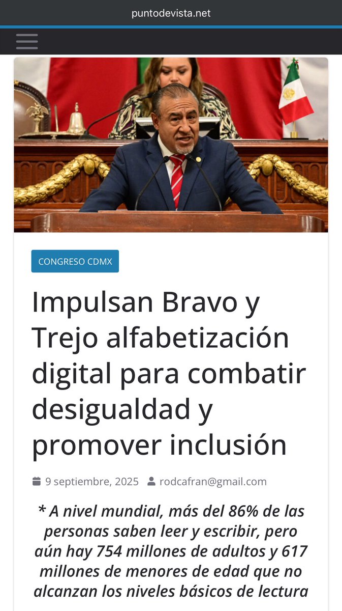 El Punto de Acuerdo que presenté con la diputada <a href="/XochitlBravoE/">Xóchitl Bravo</a>  ya fue retomado por los medios.

Buscamos reforzar la alfabetización digital en CDMX y abrir más oportunidades para todas y todos.

reporteindigo.com/cdmx/Impulsan-…

cdmx.info/trejo-impulsa-…

puntodevista.net/impulsan-bravo…
