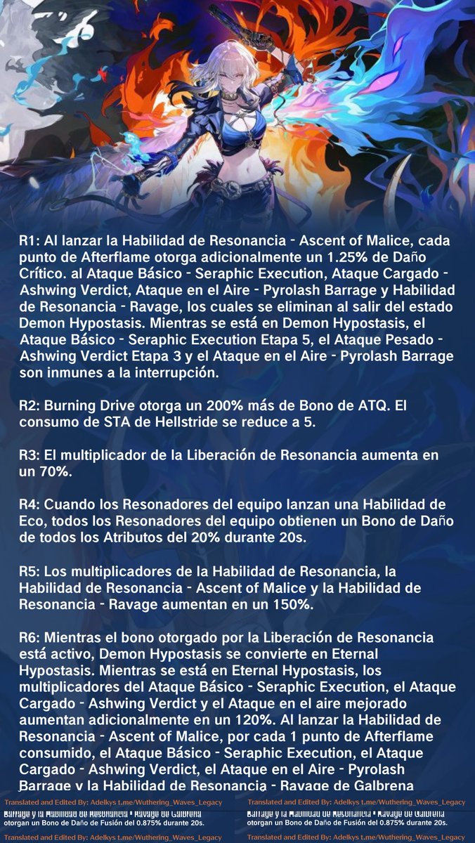 Galbrena Resonace Chain 

Cadenas de Resonancia de Galbrena 

Source: StepLeaker

Follow Me: t.me/Wuthering_Wave…

#WutheringWaves #ユーノ #Iuno #Wutherig_waves #鳴潮 #Augusta #Lupa #弗洛洛 #Phrolova #オーガスタ #Galbrena