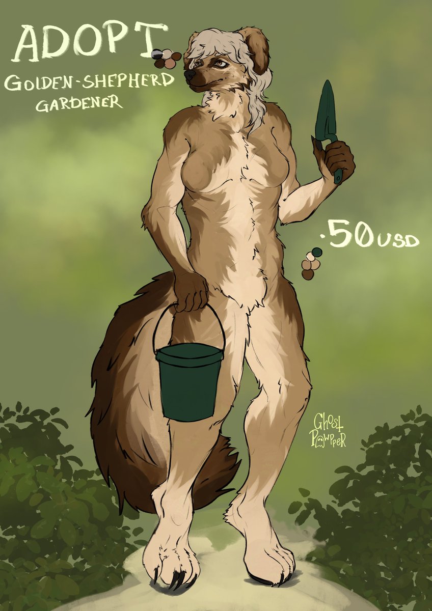 Golden-shepherd gardener is looking for home!
No bidding, comment to claim! 
-&gt; 💲50