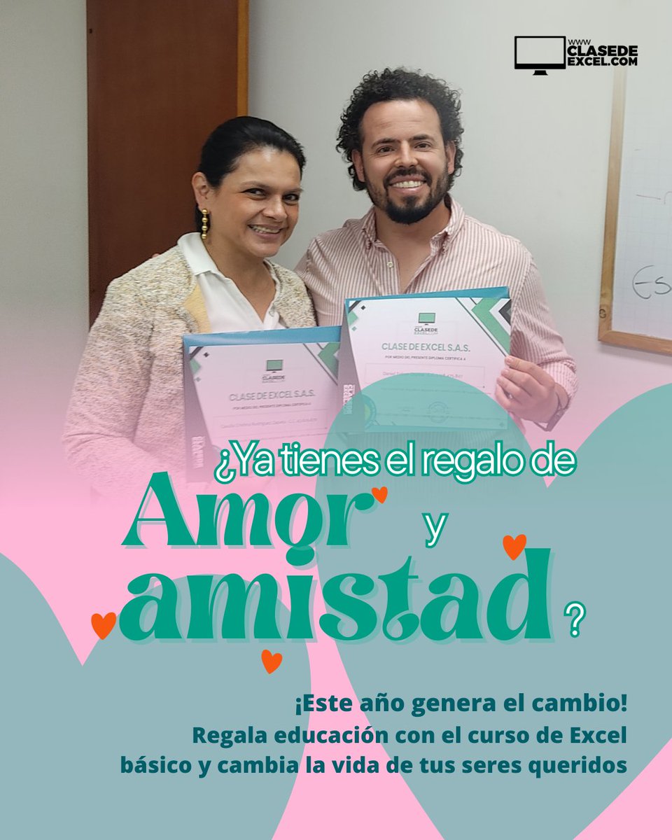 clasedeexcel's tweet image. 💝 Este amor y amistad, regala algo que dura para siempre: Educación.
🤓 Inscríbete a nuestro curso de Excel básico y comienza desde cero. ➡ clasedeexcel.com/cursos/curso-e…
#AmoryAmistad #AprenderExcel #ExcelBásico #Excel #ClaseDeExcel #AprendeExcel