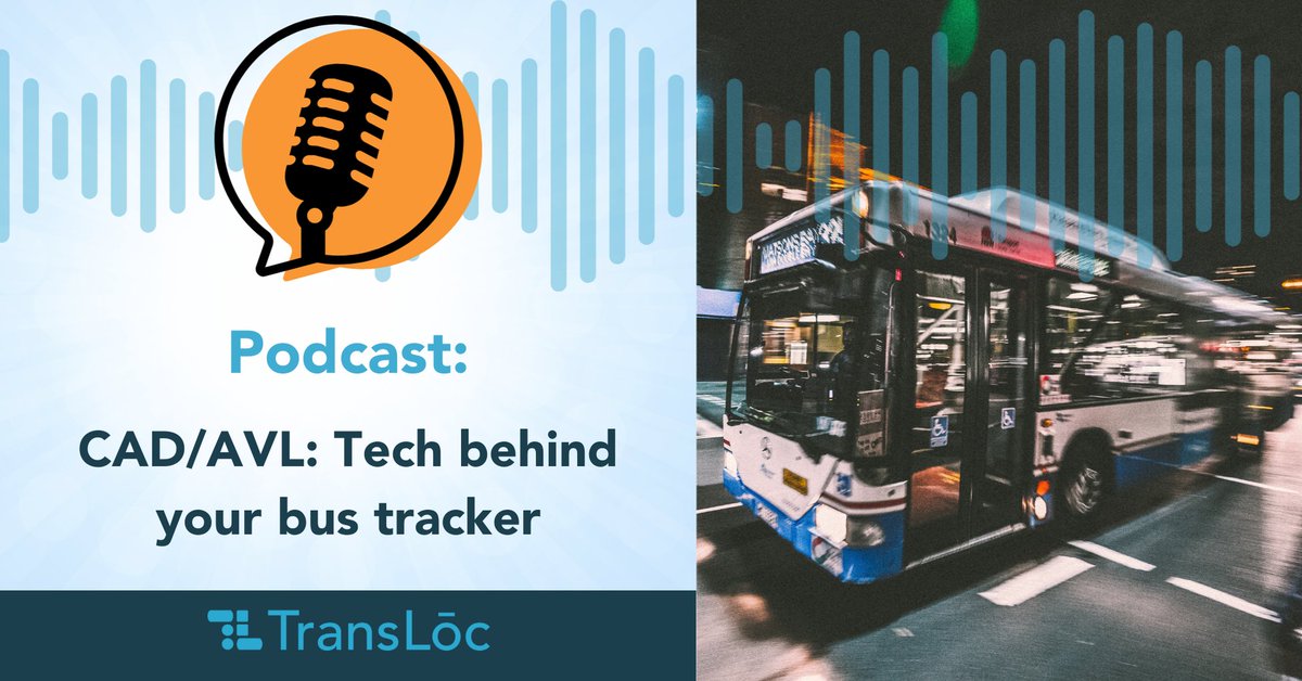 TransLoc's tweet image. Ever wonder how your bus app knows exactly when your ride will arrive? In our latest podcast, we break down the tech behind real-time transit tracking: CAD/AVL. Listen now: hubs.ly/Q03HP76G0

#TransitTech #CADAVL #MobilitySolutions #PublicTransit #SmartTransit #TransLoc