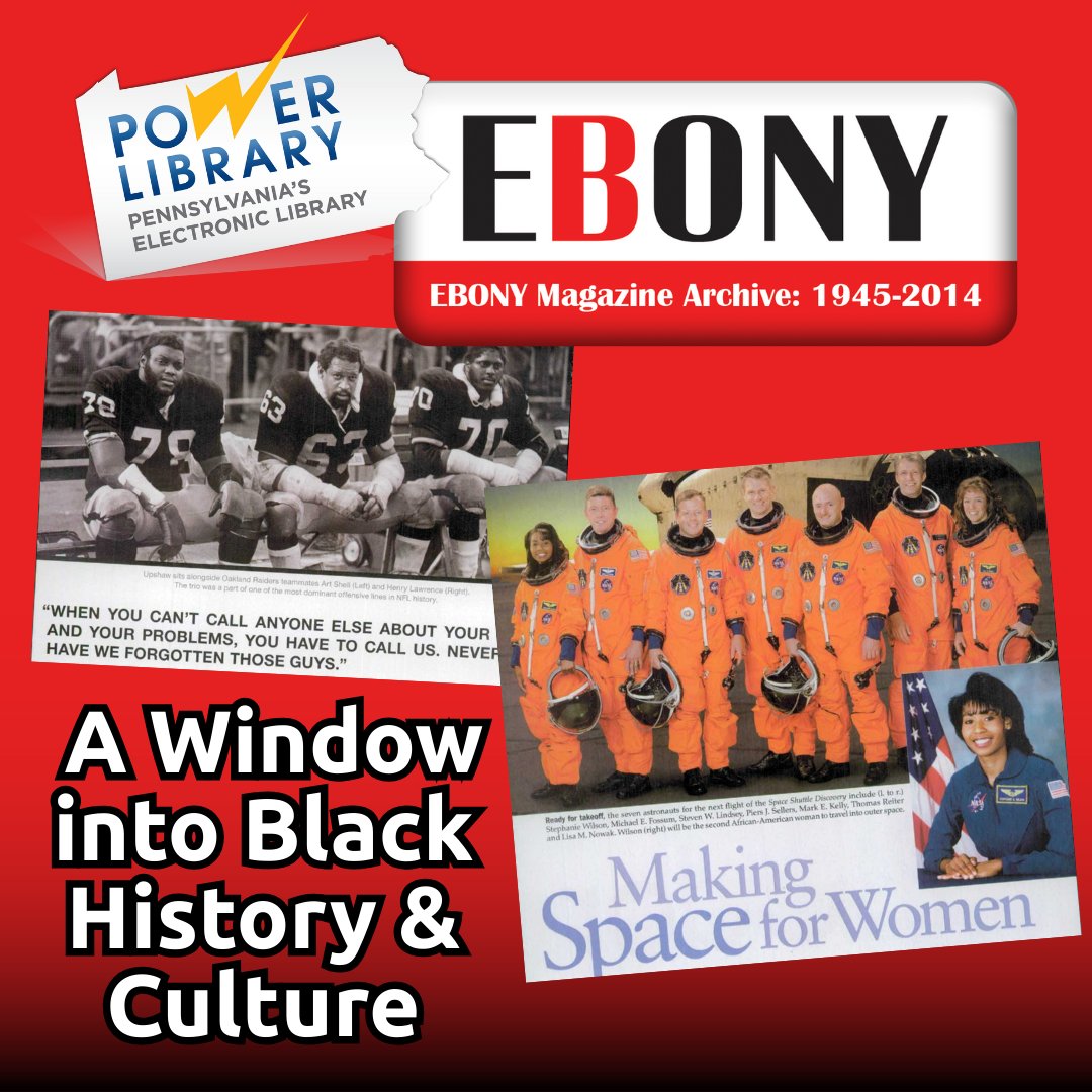 PowerLibrary's tweet image. Step into history with EBONY Magazine Archive(1945–2014). 📰 Explore issues covering civil rights✊, education🎓, and culture🎶—all free through POWER Library with your library card or e-card.
👉 bit.ly/3A4kYWu #BlackHistory #CulturalHeritage