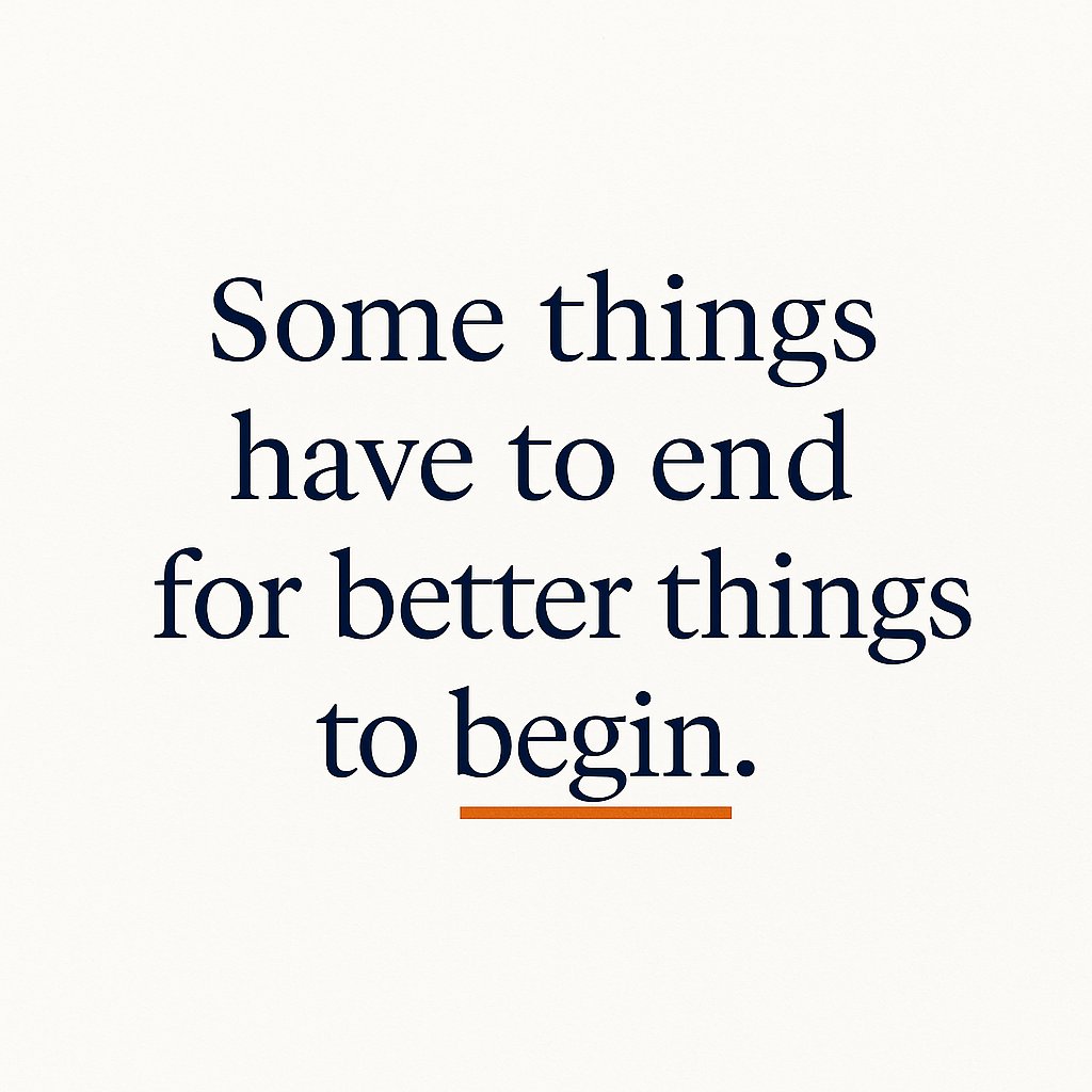 Some things have to end for better things to begin. 

Embrace the closure - it's the doorway to growth, new adventures, and unexpected joys. 

Let go and level up!  

#LevelUp
#NewBeginnings #LifeLessons
#Joyfull 
#Thankful
#Prayerful 
#Endings
#Beginnings 
#letgo 
#LetThem