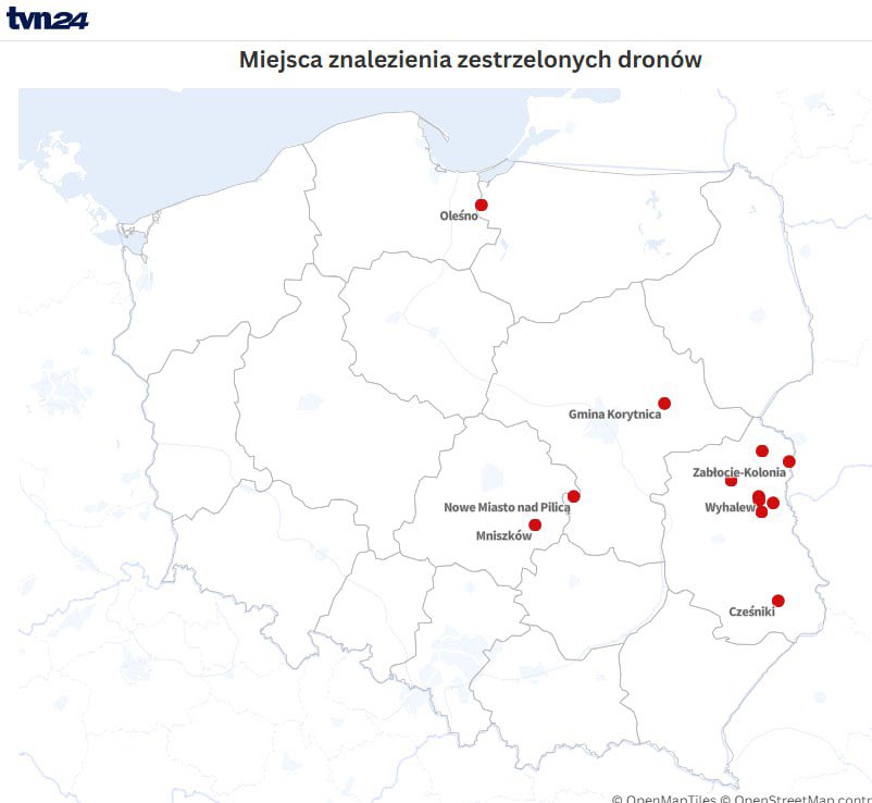 ⚡️ The wreckage of 12 Russian drones has already been found in Poland in 11 settlements, Interior Ministry spokeswoman Karolina Galecka said.

👉  Follow <a href="/blyskavka_ua/">BLYSKAVKA</a>
