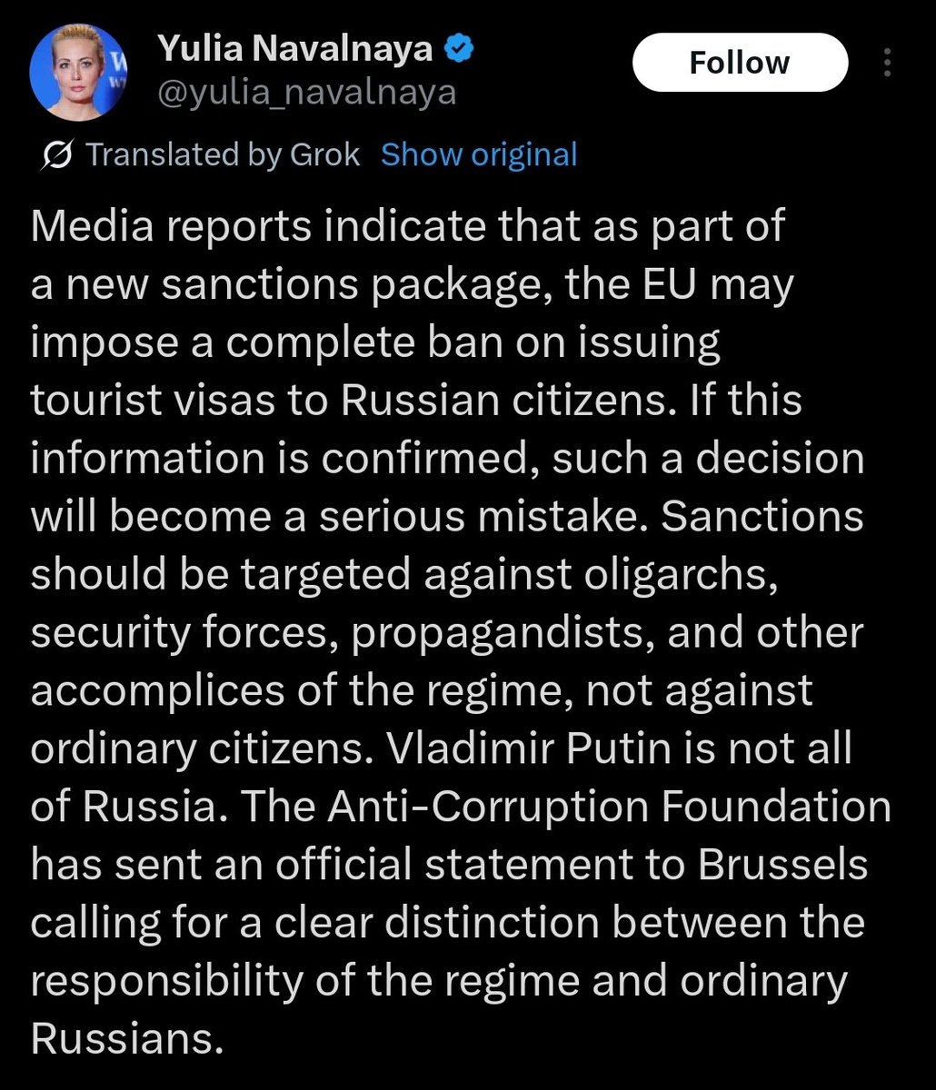 While Moscow sends drones toward EU countries, the Russian "opposition" is more concerned about their citizens no longer being able to vacation in the EU.