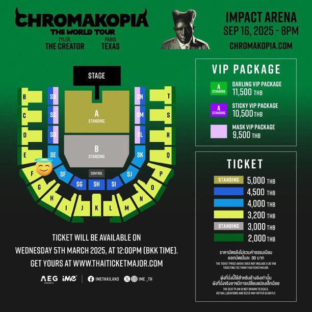 ONGNIN777's tweet image. WTS ปล่อยบัตรเพื่อนค่ะ 😁 #CHROMAKOPIAinBKK 

Zone F แถว J ที่นั่ง 02
3100 บาท

♥️ นัดรับหน้างาน(มัดจำครึ่งนึง)หรือส่งไปรค่า

#TylerWORLDTOURinBKK #TylerTheCreatorinbkk