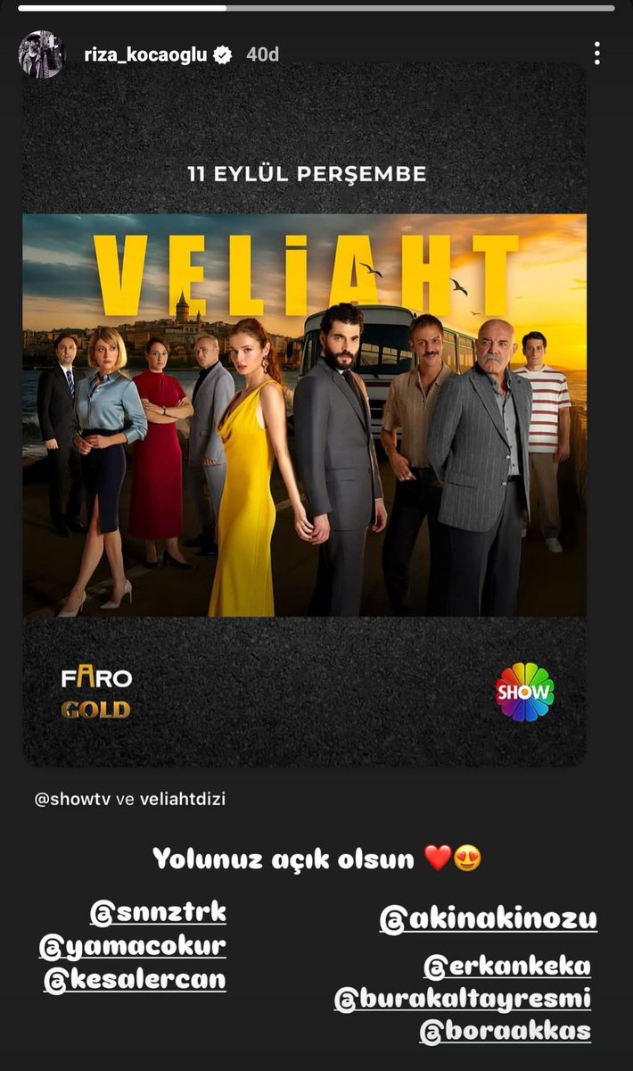 Rıza Kocaoğlu instagram hesabında paylaştı. #Veliaht #AkınAkınözü

"Yolunuz açık olsun❤️😍"