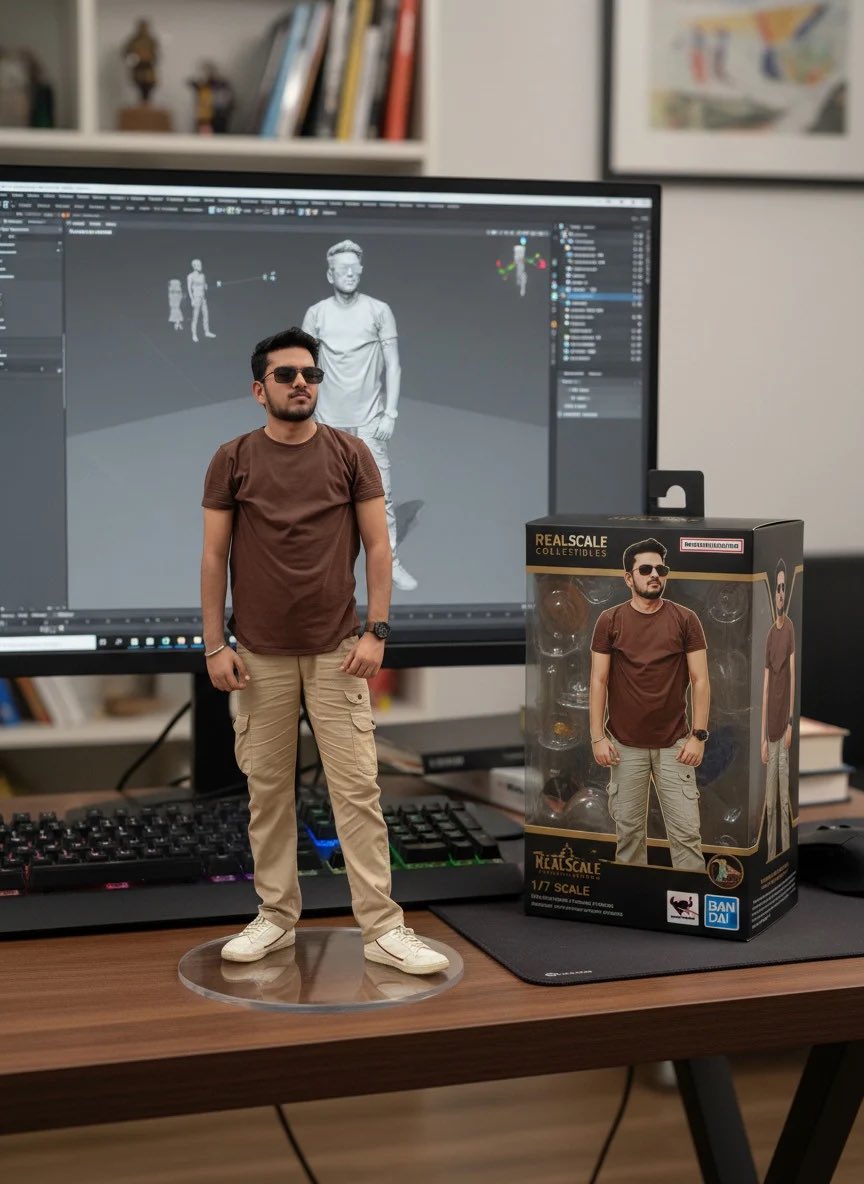 RAHULVE95613336's tweet photo. Seeing my character come to life as a figurine? Nano Banana + Appy Pie Design made it possible!Β π€―π
#AppyPieDesign #NanoBanana #AIArt #ActionFigure #AIMagic #CreativeAI #FunWithAI #AIInnovation #OfficeChallenge #GoogleGemini #GoogleDrops https://t.co/eBpiAwcQ4A