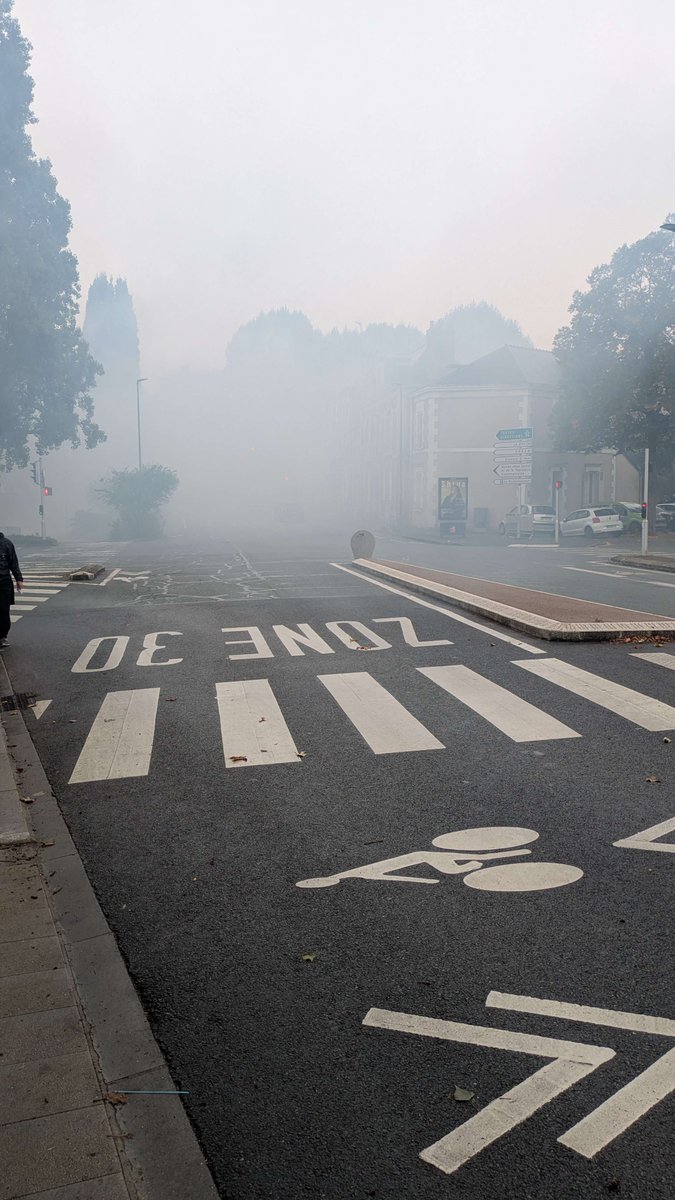 Sympa Silent hill 
(C'est un nuage de lacrymo qui recouvre un quartier de la ville suite à la manif)
