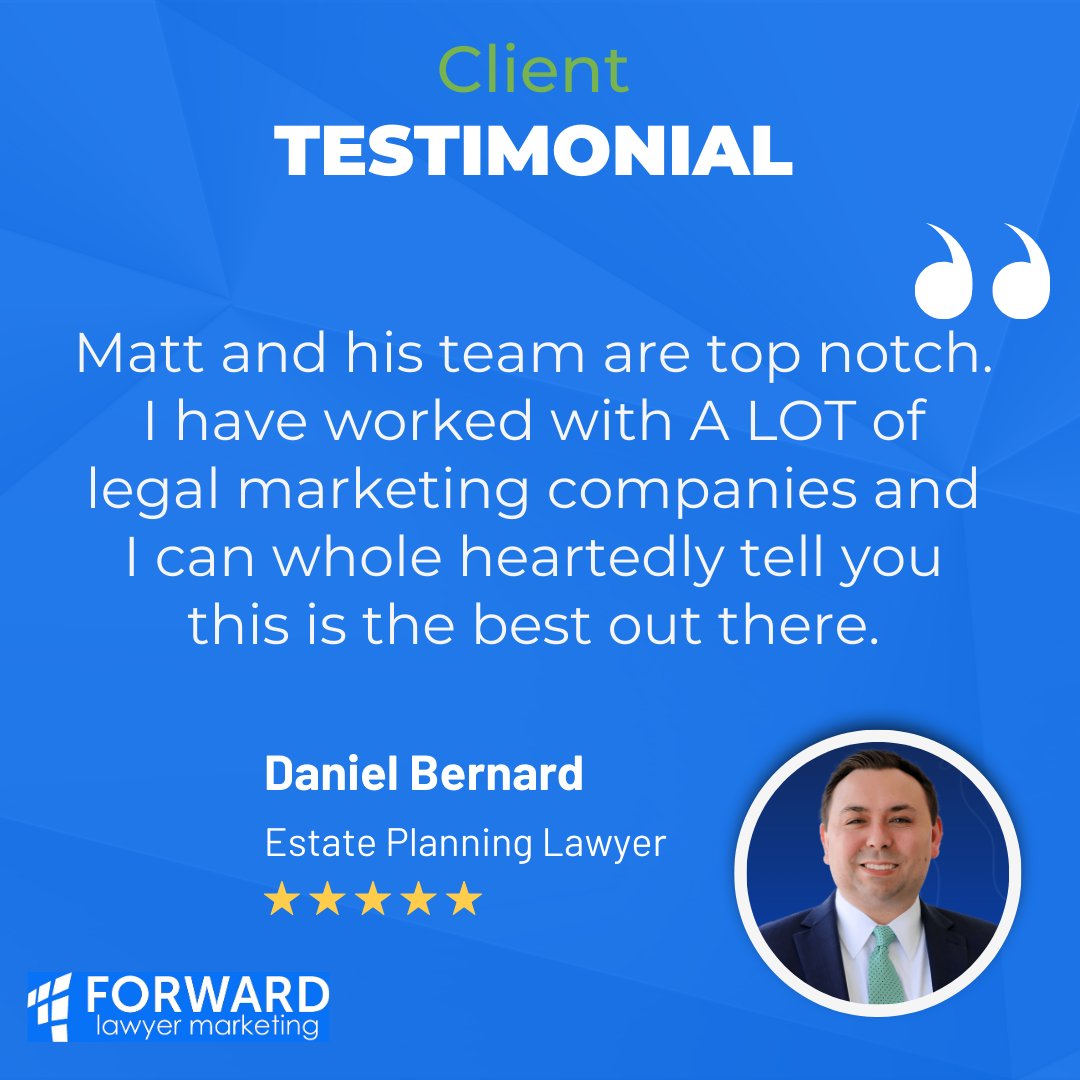 FwdLawyerMktg's tweet image. Nothing is better than seeing our efforts make a real impact for law firms. That’s why we do what we do. #LawFirmMarketing #ClientResults