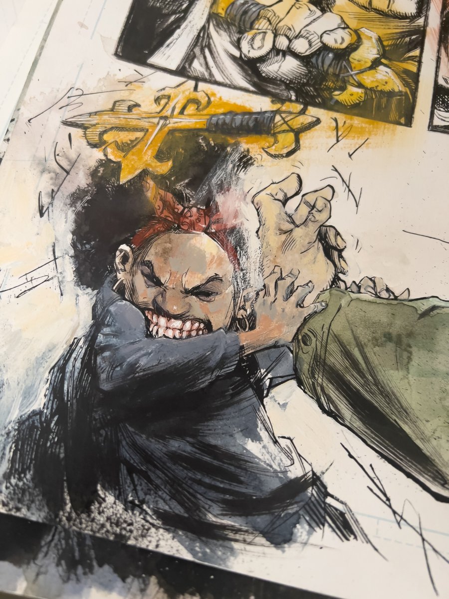 WAYSHAK's tweet image. CUL-DE-SAC #2 is in stores!!!  Demand that your local shop carry it if they are not already.  

Here&apos;s a look at some of the original artwork in it&apos;s filthy glory.

And check out @JimMahfood  to see the badass variant cover he drew for the dook.  Fucking legend.