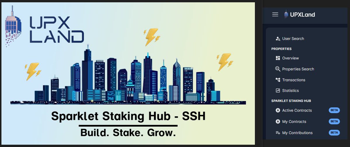 Hey Uplanders! We are excited to announce the launch of our Sparklet Staking Hub, SSH, on UPXLand. 🔥
Whether you have a construction to complete or you have idle sparklets, SSH is for you! Check out full deets at discord.com/channels/90259…
<a href="/UplandMe/">Upland</a> <a href="/MMVHodlings/">Mahoney MetaVerse Hodlings</a> 
#Sparklet