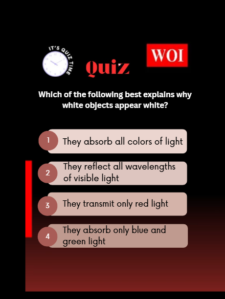 wordofindia's tweet photo. White color appears when an object reflects all wavelengths of visible light, making it a symbol of purity, peace, and simplicity in many cultures.
#WhiteColor #ScienceFacts #ColorTheory #LightReflection #Peace #Purity #WordOfIndia #WOI https://t.co/VSBgpUxyZB