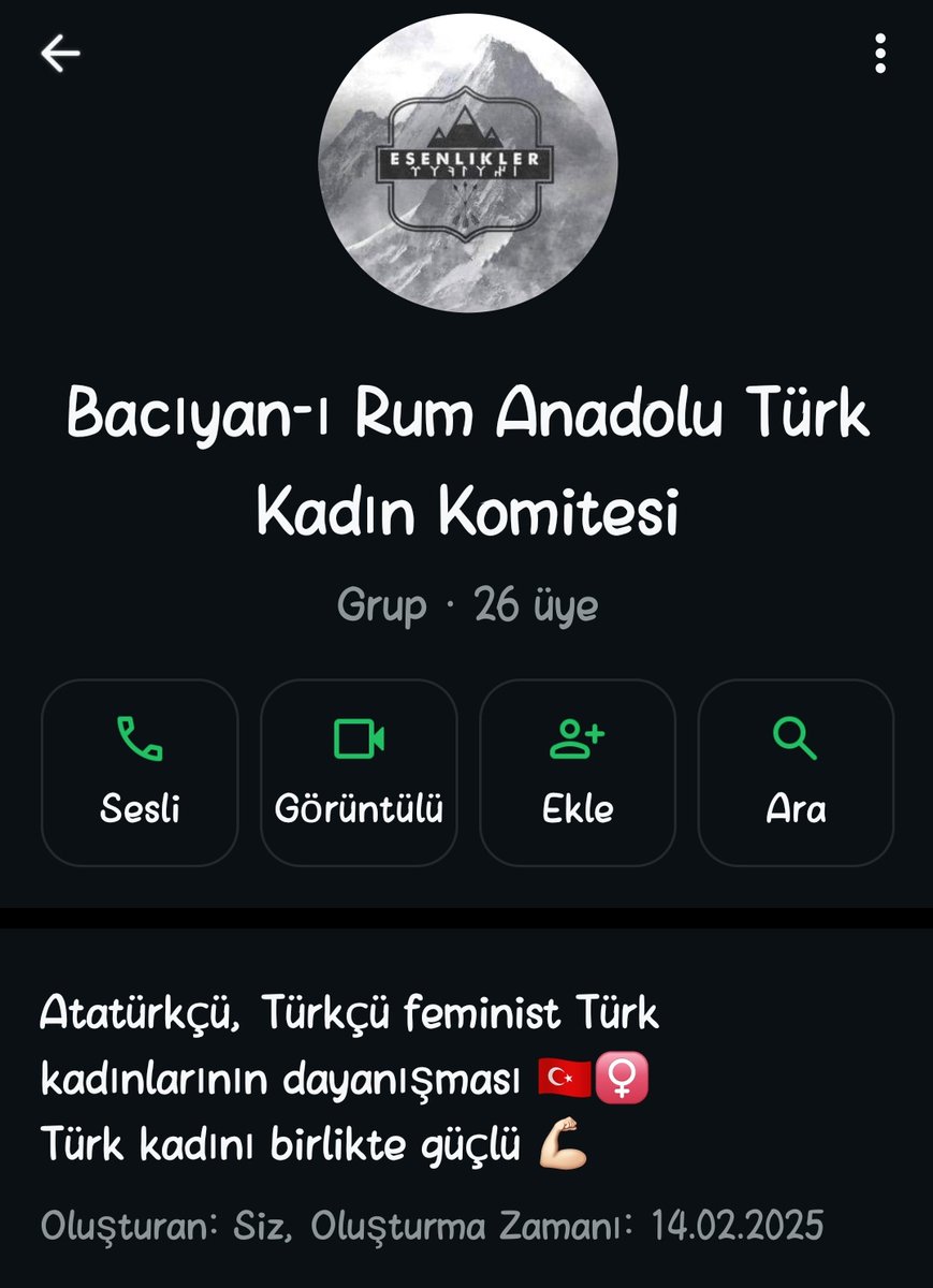 Geçtiğimiz 8 Mart'ta birlik olmak, etkinliklere toplu katılım göstermek için kurmuştuk grubu. Sonra bir oluşuma evrildi. Bu ataerkil bir teşkilat değil, dernek değil. Bir kız kardeşlik, dayanışma ve vatan müdafaasında tek yumruk olma hareketi. Tüm kadın kardeşlerimizi bekliyoruz