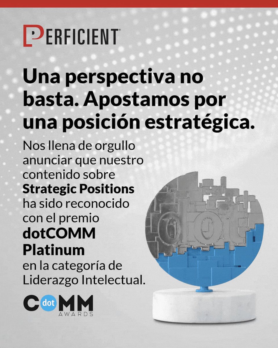 PerficientLATAM's tweet image. 🎉 ¡Nuestro programa de Posiciones Estratégicas ganó el premio dotCOMM Platinum!

¿Te interesa conocer nuestra visión sobre un tema específico? Explora nuestro catálogo. 👉 perficient.com/insights/strat… 

#DotCommAwards #ThoughtLeadership #StrategicPartners #AIConsultancy