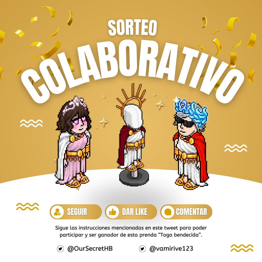 . ⸼ ۰જ † ᵛ ᵃ ᵐ ⁱ ʳ ⁱ ᵛ ᵉ † જ ۰ ⸼ . (@vamirive123) on Twitter photo 🎉SORTEO COLABORATIVO 🎉
Si deseas conseguir una "Toga Bendecida" sigue estos requisitos:
- Seguir a <a href="/vamirive123/">. ⸼ ۰જ † ᵛ ᵃ ᵐ ⁱ ʳ ⁱ ᵛ ᵉ † જ ۰ ⸼ .</a> y <a href="/OurSecretHB/">OurSecretHB</a>
- Dar ❤️ y RT.
- Etiqueta a un amig@ (Ganará 5c)
FECHA DEL SORTEO: 17 de septiembre 🎉SORTEO COLABORATIVO 🎉
Si deseas conseguir una "Toga Bendecida" sigue estos requisitos:
- Seguir a <a href="/vamirive123/">. ⸼ ۰જ † ᵛ ᵃ ᵐ ⁱ ʳ ⁱ ᵛ ᵉ † જ ۰ ⸼ .</a> y <a href="/OurSecretHB/">OurSecretHB</a>
- Dar ❤️ y RT.
- Etiqueta a un amig@ (Ganará 5c)
FECHA DEL SORTEO: 17 de septiembre