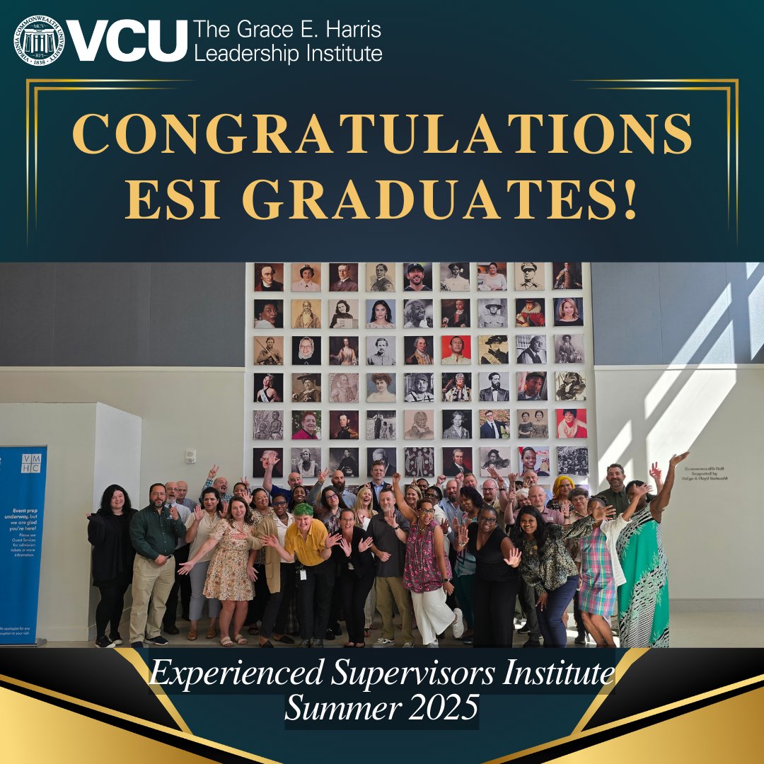 Congratulations to the new graduates of our Experienced Supervisors Institute (ESI) program! 🎉

👏 Here’s to leading with purpose, empowering others, and building stronger, more inclusive teams.

#VCU #GEHLI #ESI #LeadershipDevelopment #ProfessionalGrowth