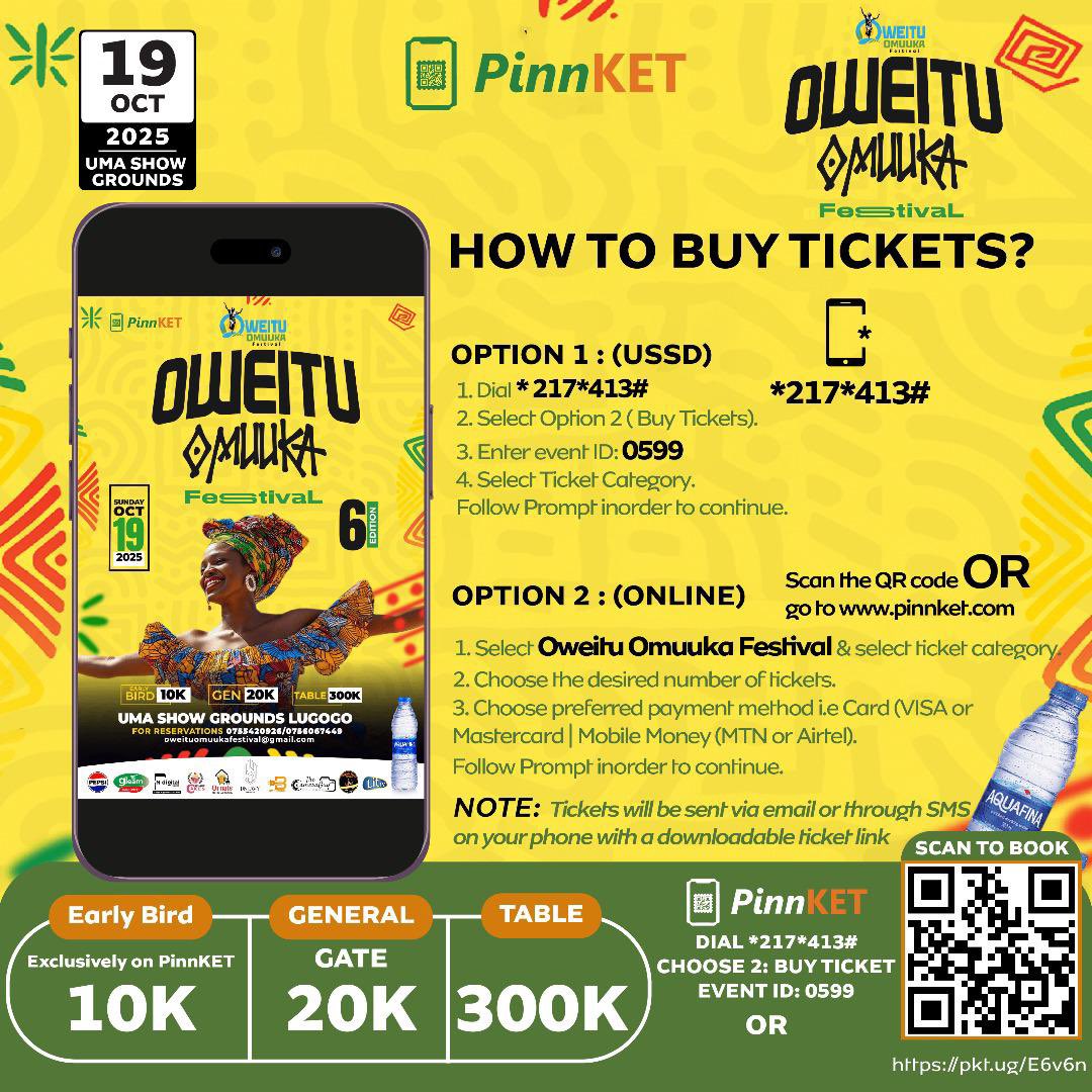 The drums are calling!
#OweituOmuuka25 🪘💃
📍 UMA Show Grounds – 19th Oct 2025
🎟️ Tickets → pkt.ug/E6v6n

Don’t just hear about it, LIVE it!