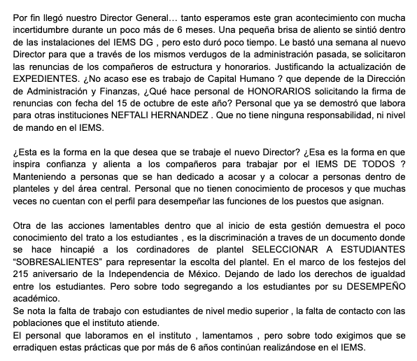 inconformeiems's tweet photo. @IemsComunidad @sutiems @SutiemsOrg @SECTEI_CDMX @denunciometro @SITIEMSCOMUNICA @PabloYanesRizo @etsandov https://t.co/dFm2OVeIdU